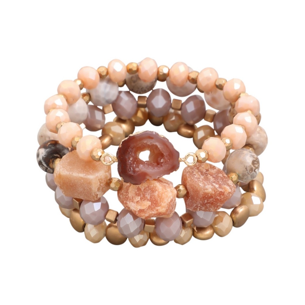 Stone Bracelet Set in Rose